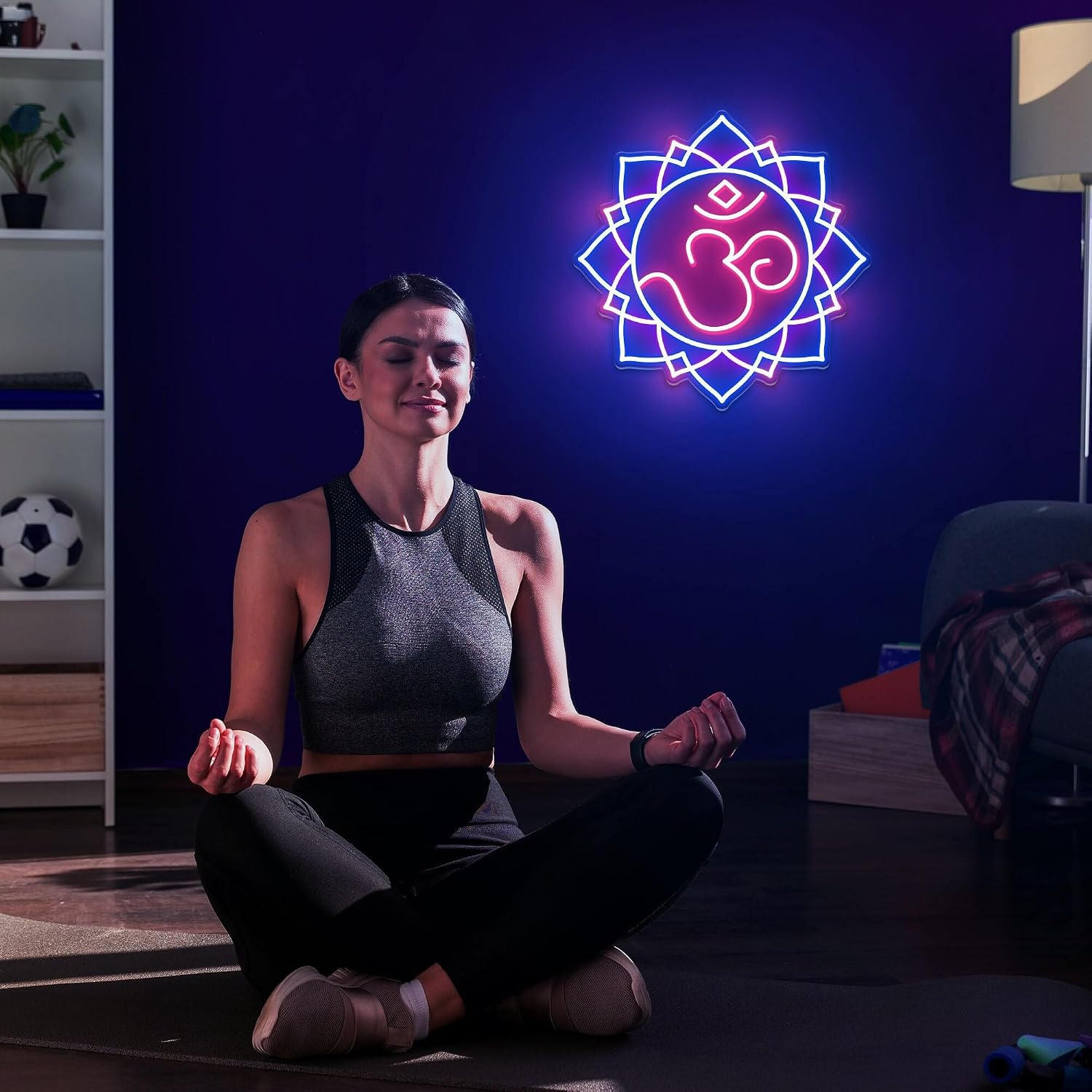 Om Symbol LED Neon Sign for Yoga Studio Zen Room Hindu Home Wall Decor Meditation Room Namaste Sign Housewarming Gift Spiritual Wall Art