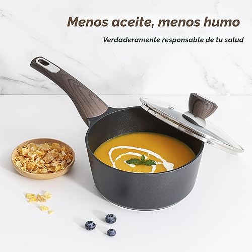 Miniatura 7 de SENSARTE Juego de ollas y sartenes antiadherentes, no tóxicos, juegos de utensilios de cocina de inducción saludables, juego de cocina antiadherente