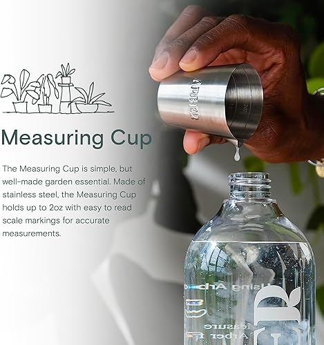 Miniatura 2 de Arber Taza medidora de acero inoxidable de 2 onzas líquidas para jardinería, marcas fáciles de leer para mezclar, medir y recoger alimentos para