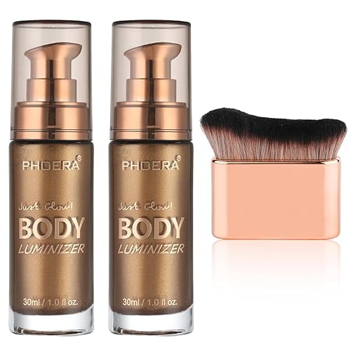 PHOERA Body Shimmer Oil,Waterproof Long Lasting Moisturizing Body Luminizer Glow,