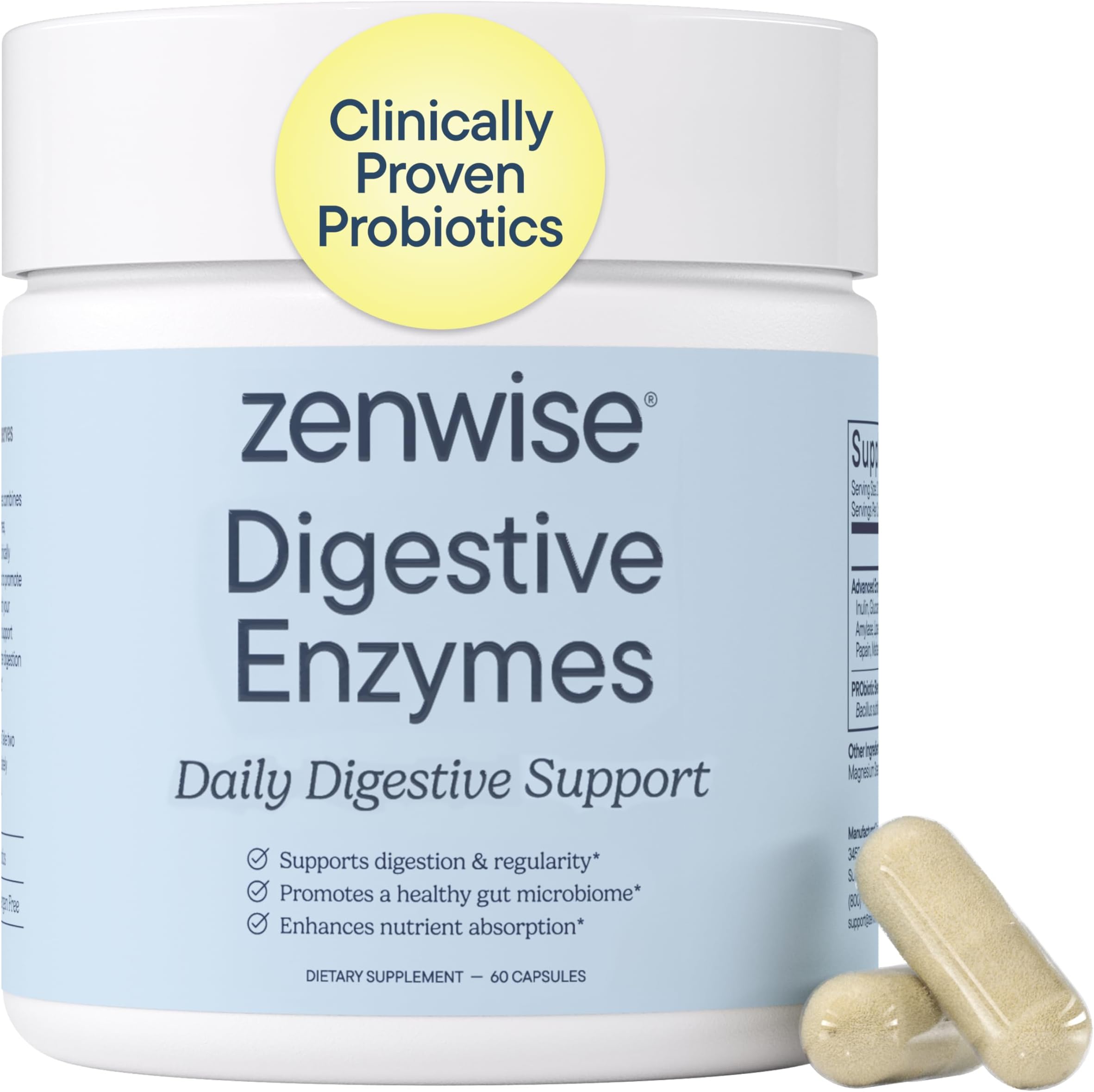 Zenwise, Digestive Enzymes, Plus Fast-Acting Probiotics, 60 Veg capsules