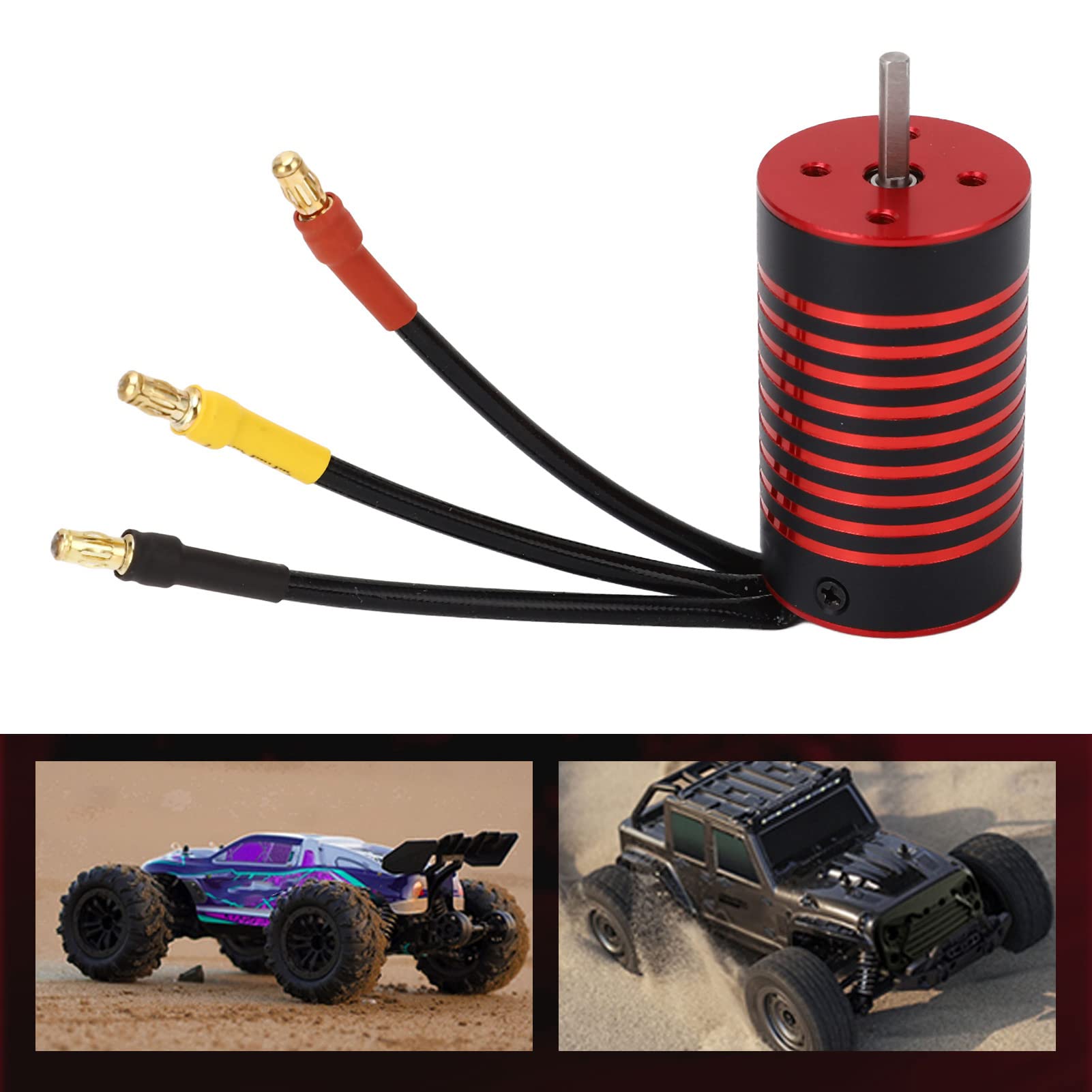 Motor Brushless 2845 para Coche RC 1/12 1/14, Aleación de Aluminio Resistente al Agua y Óxido, 4 Polos de Alto Par - Eficiencia Alta, Disipación de Calor Mejorada, Compatible (4400KV)