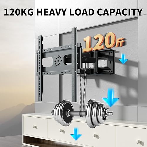 Miniatura 3 de Soporte de pared para TV con brazo giratorio giratorio para retrato y inclinación que se adapta a la mayoría de 55-95 pulgadas LED LCD soporte de