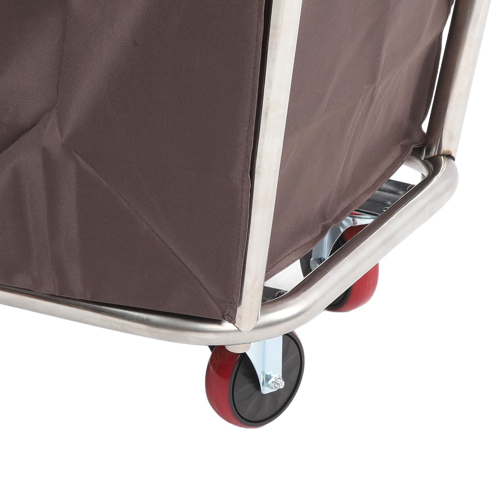 Carro de Lavandería de Gran Capacidad con 4 Ruedas, Acero Inoxidable, 2 Bolsas de Tela, Clasificador de Cestas para la Colada, Clasificación en Seco y Húmedo, Cesta para la