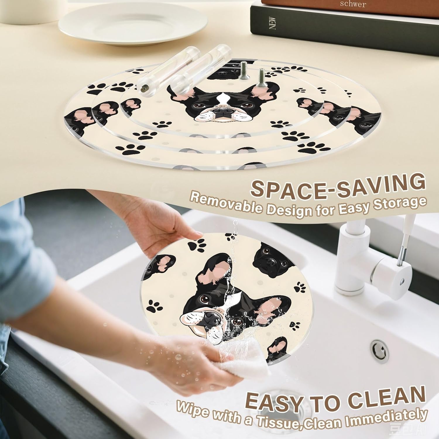 3 Tier Cupcake Stand Domineering Dog Footprints Acrylic Tower Tiered Tray Stand for Wedding Birthday Party Decoration