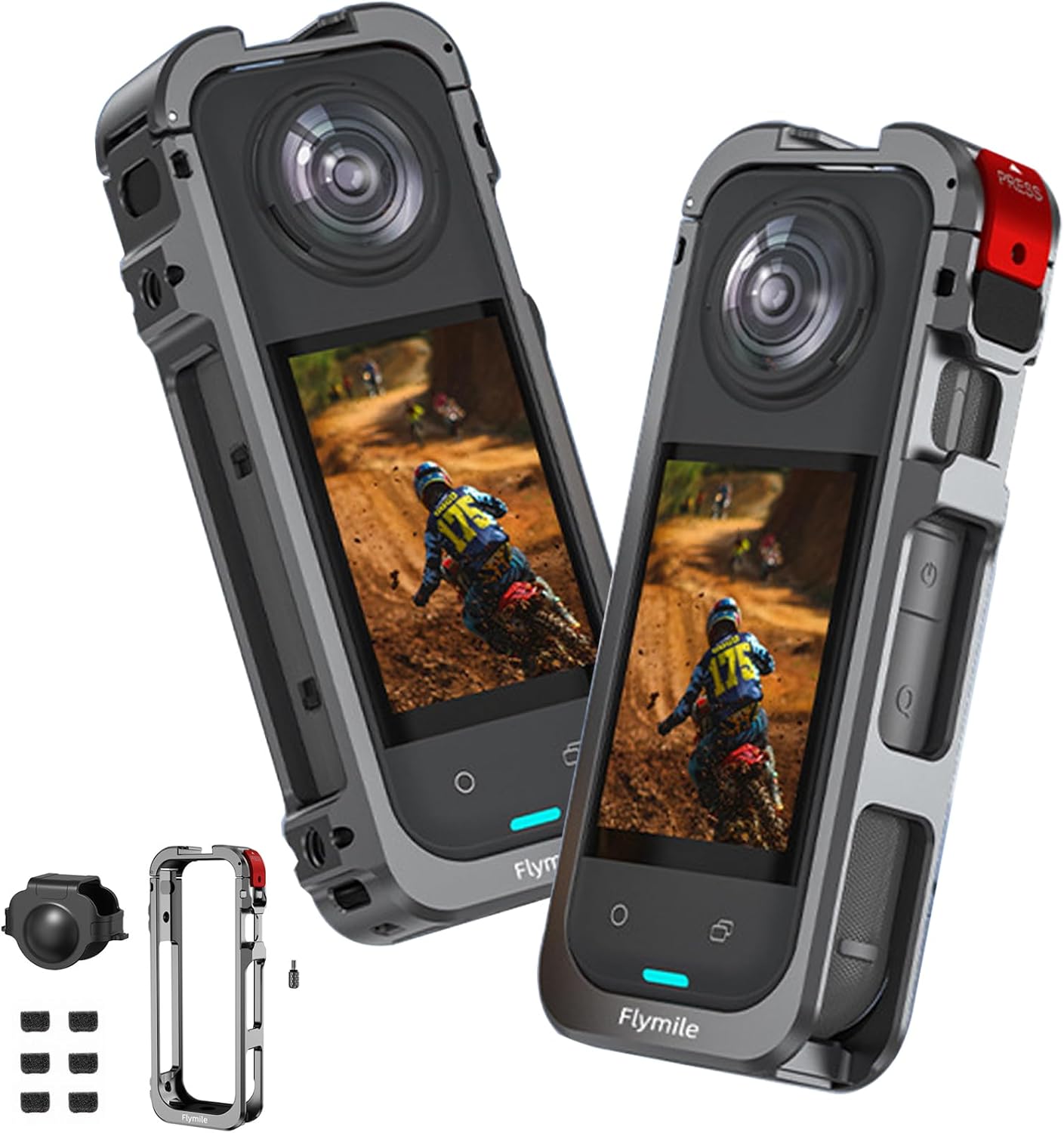 Expansion Cage for Insta360 X5,Camera Ultra-Expandable with 1/4 Threaded Hole Dual Cold Shoe Mount Multifunction Frame for cinematography VLOG Video