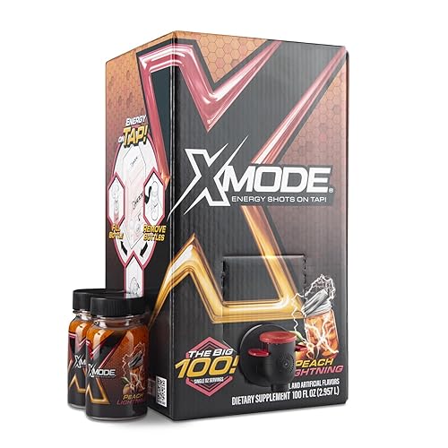 XMODE Energy Shots on Tap - Big 100 (100 porciones, Peach Lightning)