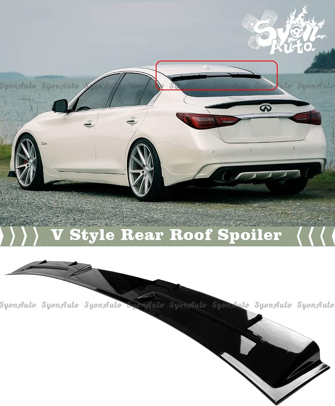 Alerón Trasero Negro Brillante, Ala De Pico De Pato Para Infiniti Q50