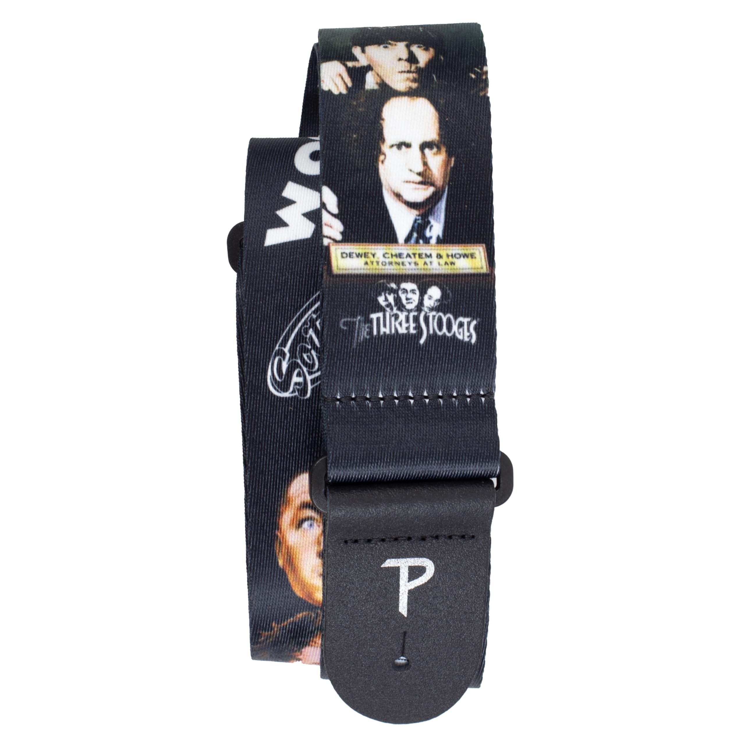 Perri's Leathers Ltd., The Three Stooges, Official Licensed Product, Heat Transfer Design on Polyester Guitar Strap