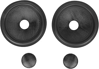 2pcs Paper Speaker Cone, Drum Paper Subwoofer Cones 1 Inch Inner Diameter 5 Inches Outside Diameter with Rubber Surround, Paper Cone Foam Surround Woofer for 5in Speaker