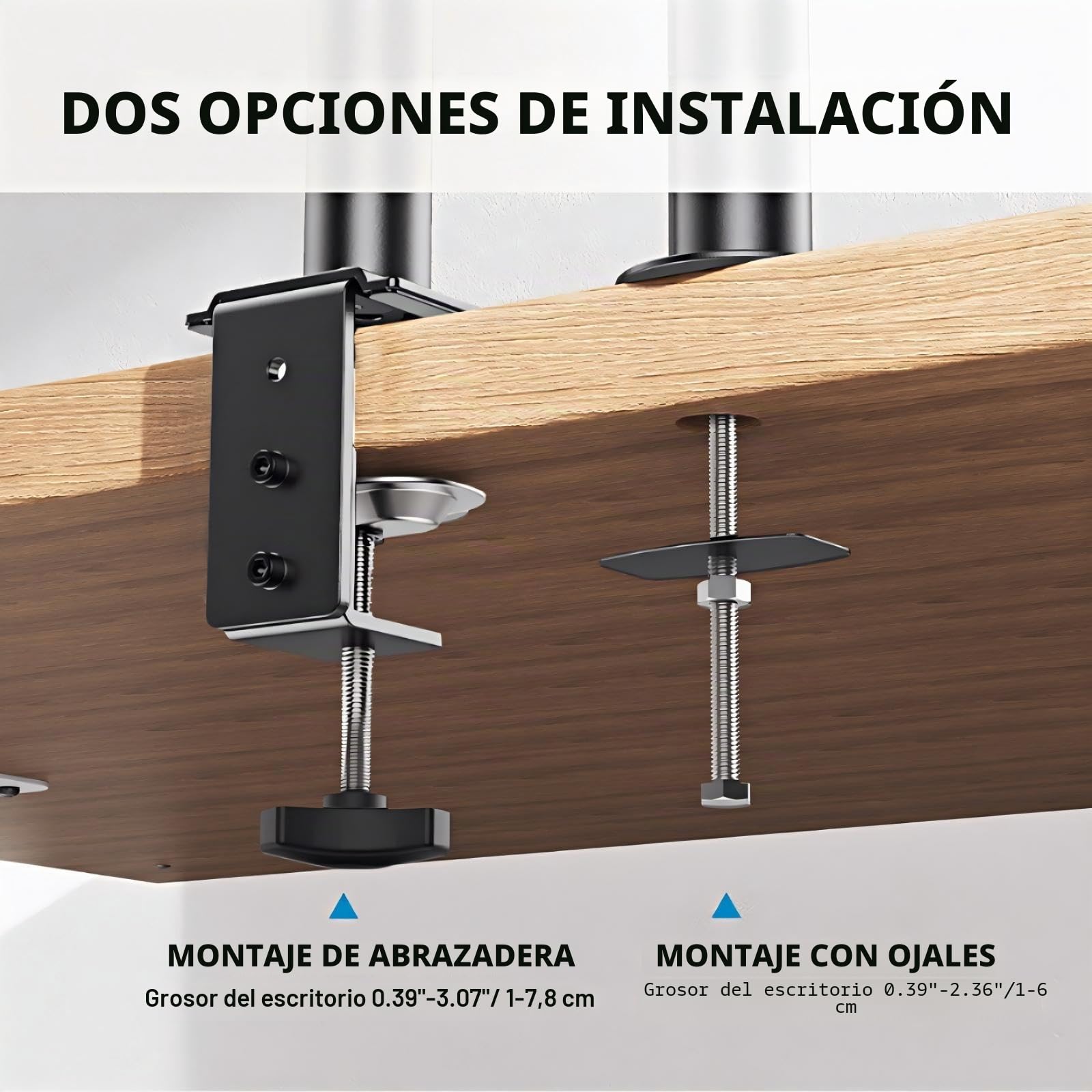 HUANUO Soporte Monitor y Portatil para 13-32 Pulgadas PC, Brazo Monitor y Portatil para Portátil hasta de 17 Pulgadas, Soporte Mesa Monitor