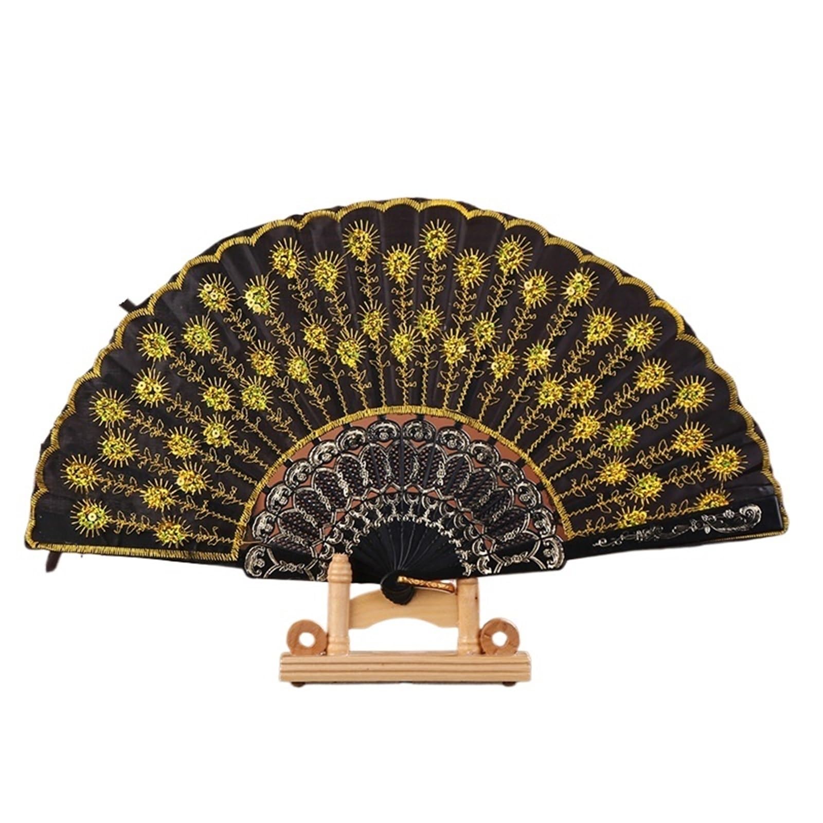 Dcuipg Color1 3Pcs Plastic Folding Fan For Party