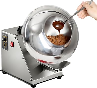 sugar coating machine, chocolate coater, 9-speed adjustable, 1-4KG/H, With heating function, Peanut Coating Machine, For drying, polishing, and tablet coating. 220V