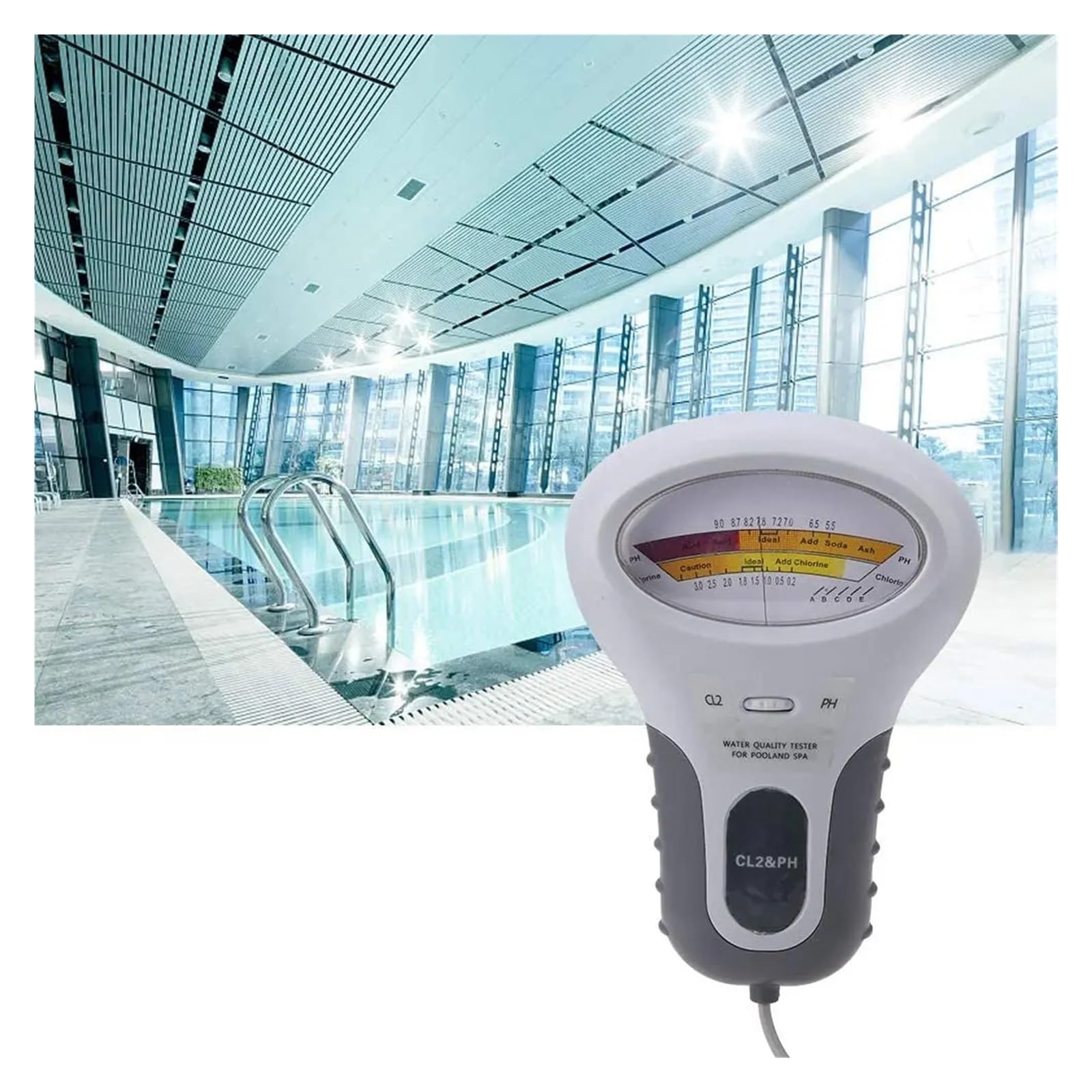 per acqua potabile, acquari e altro ancora Misuratore di cloro 2 in 1, tester di cloro, tester di pH, dispositivo di test della qualità dell'acqua del cloro, misurazione CL2 for piscina e acquario(P-1
