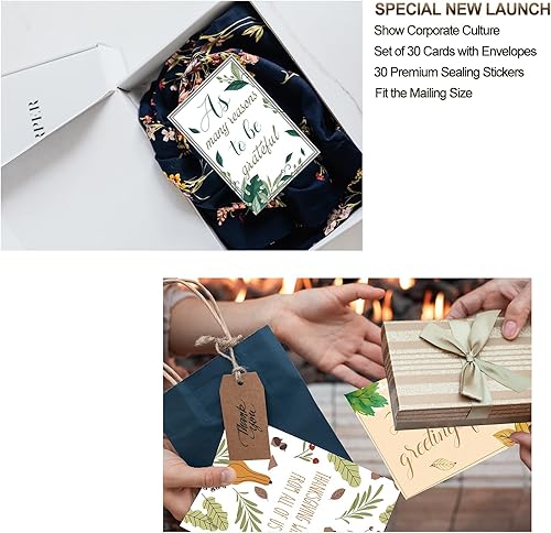 Miniatura 6 de Paquete de 30 tarjetas de inspiración de agradecimiento para empleados con sobres y calcomanías, adecuadas para clientes, familiares, estudiantes, 6