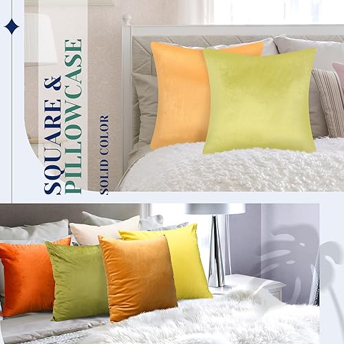 Miniatura 6 de Paquete de 6 fundas de almohada decorativas de terciopelo, fundas de almohada cuadradas y suaves, fundas de cojín para sofá, cama, automóvil,