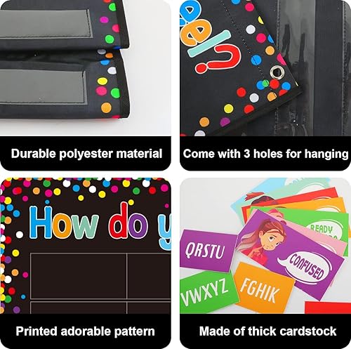 Miniatura 3 de Express Your Feelings - Tabla de bolsillo de emociones y sentimientos para niños, decoración de aula, tablón de anuncios, suministros para