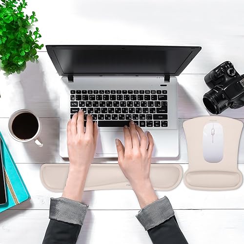 Miniatura 7 de MOSISO Soporte para reposamuñecas para mouse pad y juego de teclado, base antideslizante ergonómica, alivio del dolor en el hogar, oficina, cojín de