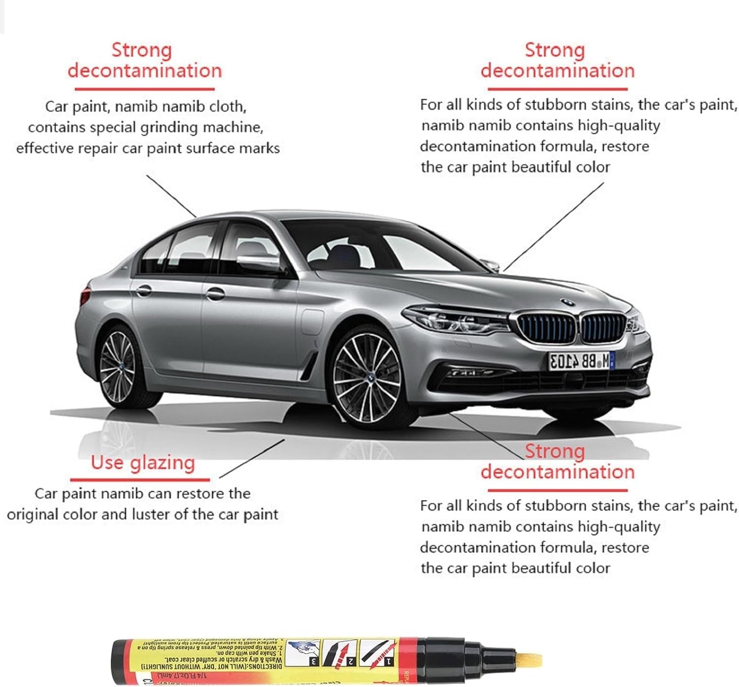 Stylo Efface Rayures,3 Pièces Stylo Applicateur de Couche Transparente,Stylo de Réparation de Rayures de Voiture,Facile Appliquer,Elimine Efficacement Petites Imperfections de Surface de Votre Voiture