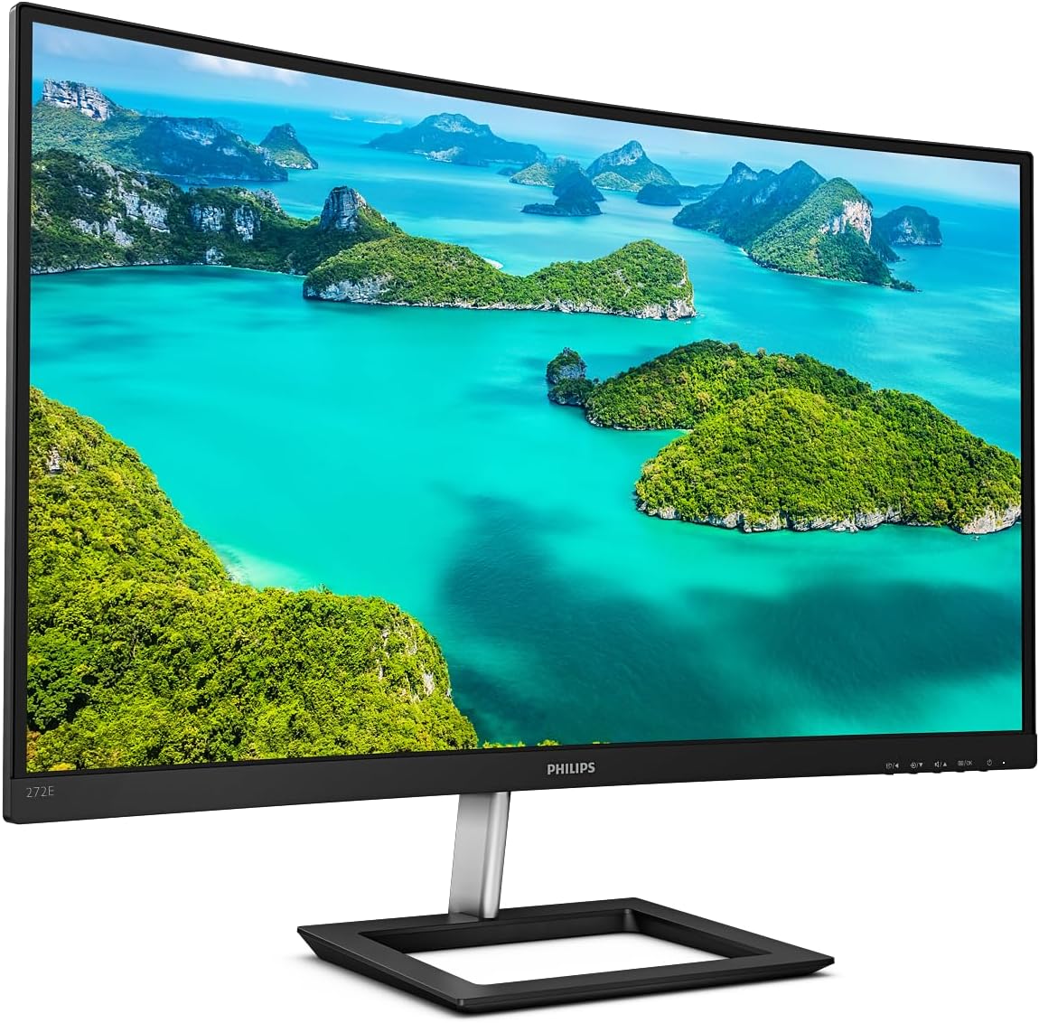 Philips 272E1CA - 27 Inch FHD Curved Monitor, 75Hz, 4ms, VA, AMD FreeSync, Speakers, FlickerFree (1920 x 1080, 250 cd/m², VGA/HDMI/DP)