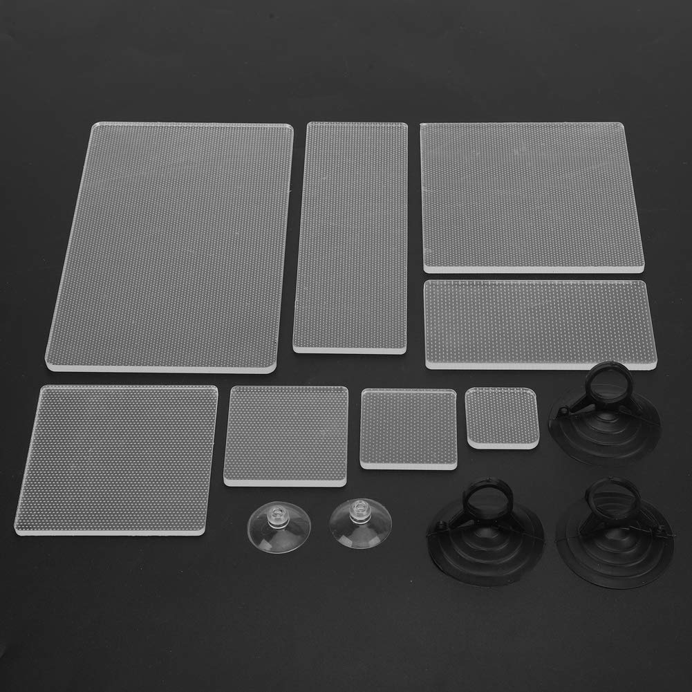 13Pcs Acrylic Clear, Stamp Block with White Dotted Line for Blocks Set Stamps Scrapbooking Crafts Making Stamping Tools Craft