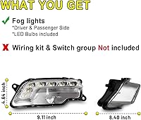 Vista 5 de Luces antiniebla LED compatibles con Mercedes-Benz 2010-2016 E350 E550 / 2010-2015 E63 AMG 2 piezas de conducción diurna montaje de lámpara