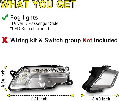 Miniatura 5 de Luces antiniebla LED compatibles con Mercedes-Benz 2010-2016 E350 E550  2010-2015 E63 AMG 2 piezas de conducción diurna montaje de lámpara de