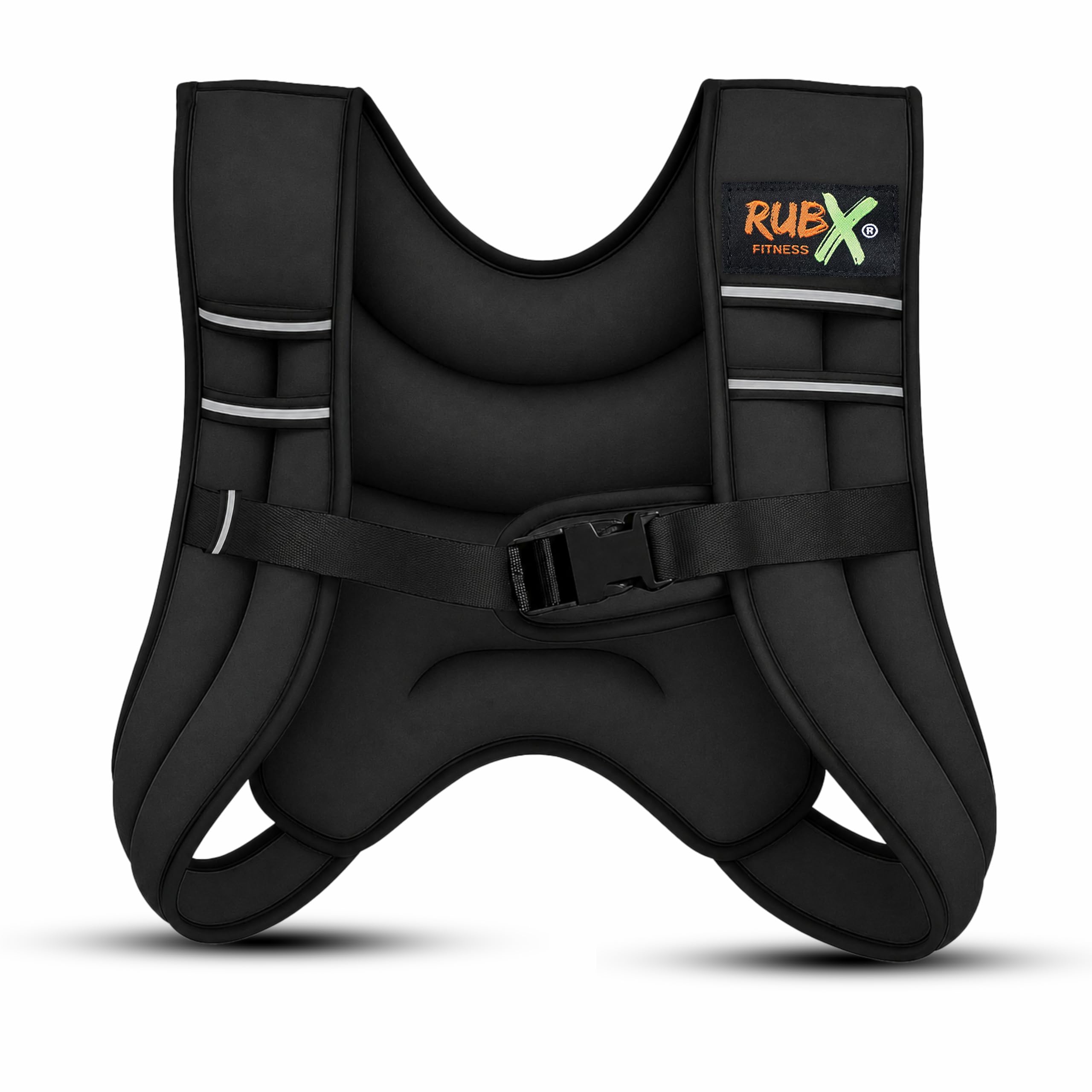 RUBX Adjustable Weighted Vest for Men & Women| Gym, Running, CrossFit Training | Durable Neoprene, Secure Fit Workout Jacket (5 KG, Black)-image-8