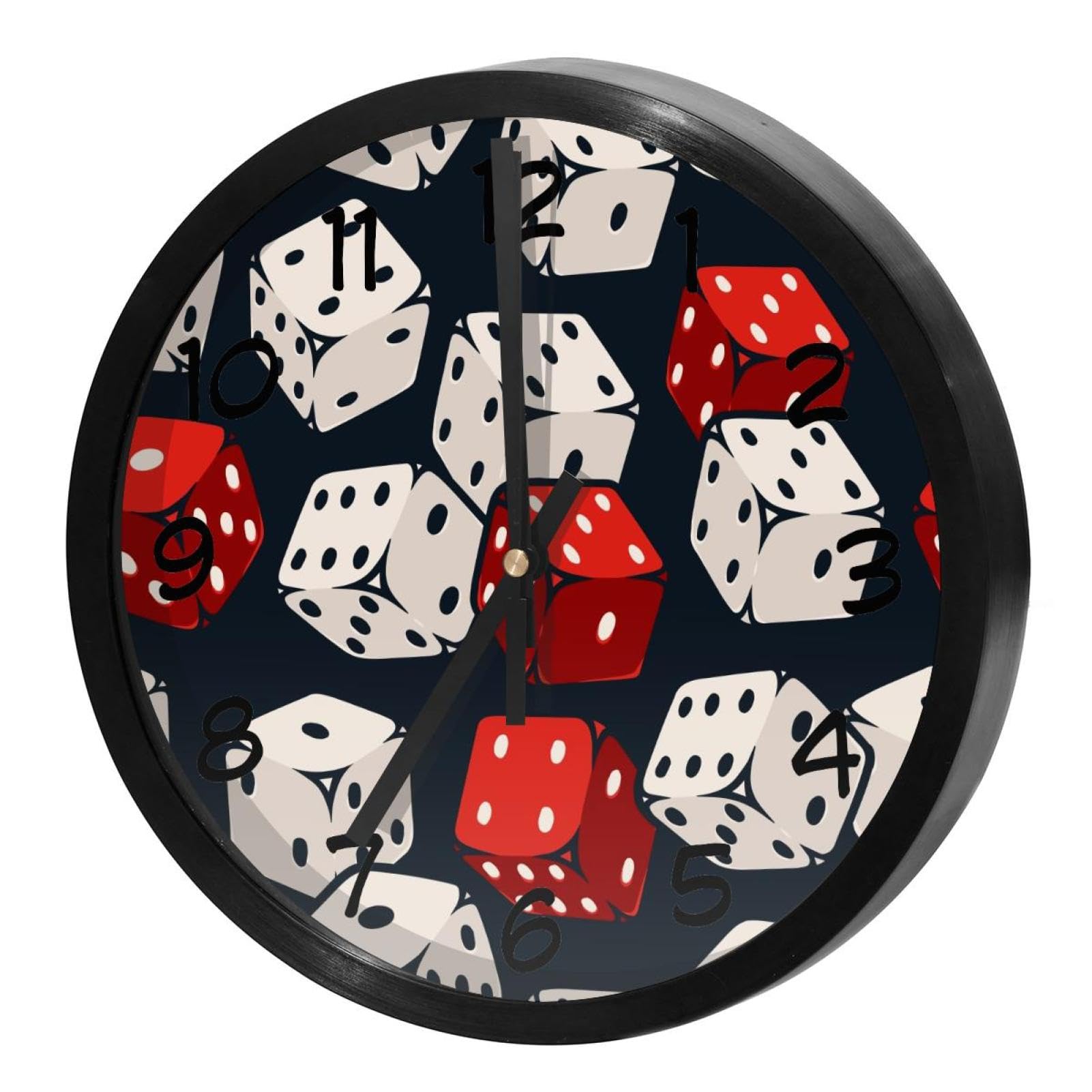 Horloge murale silencieuse à quartz ronde blanche et rouge pour bureau