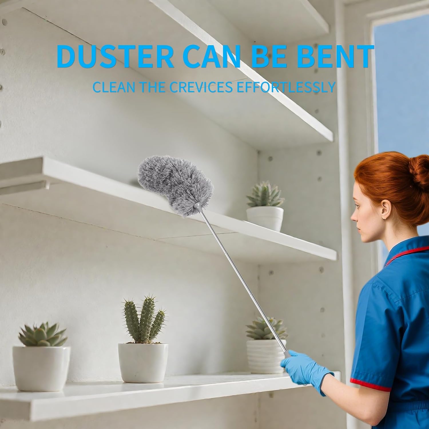 Mini Microfiber Duster for Cleaning, Hand Duster with Extens Pole,