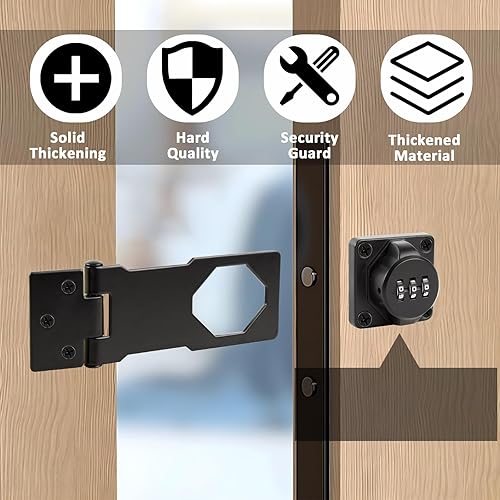 Miniatura 9 de Cerradura de gabinete con combinación de cerraduras de puerta de contraseña para gabinete doméstico, cerraduras de combinación de 90180 grados,