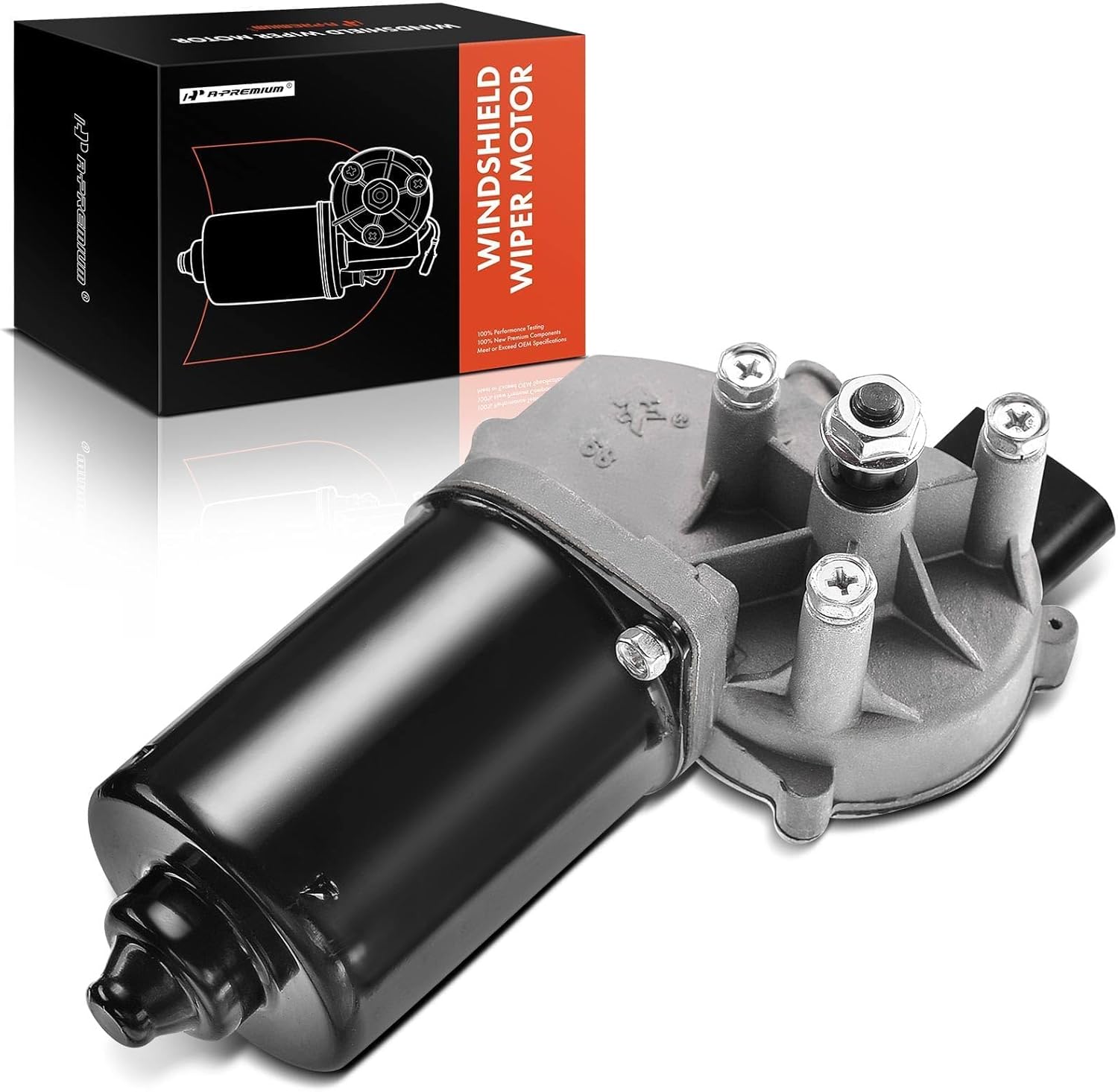 A-Premium Front Windshield Wiper Motor Compatible with Volkswagen Jetta 2002-2005, Golf 2002-2006 Hatchback, R32 2004 Hatchback, 4-Pin, Replace# 1J0955119A, 1J0955119B