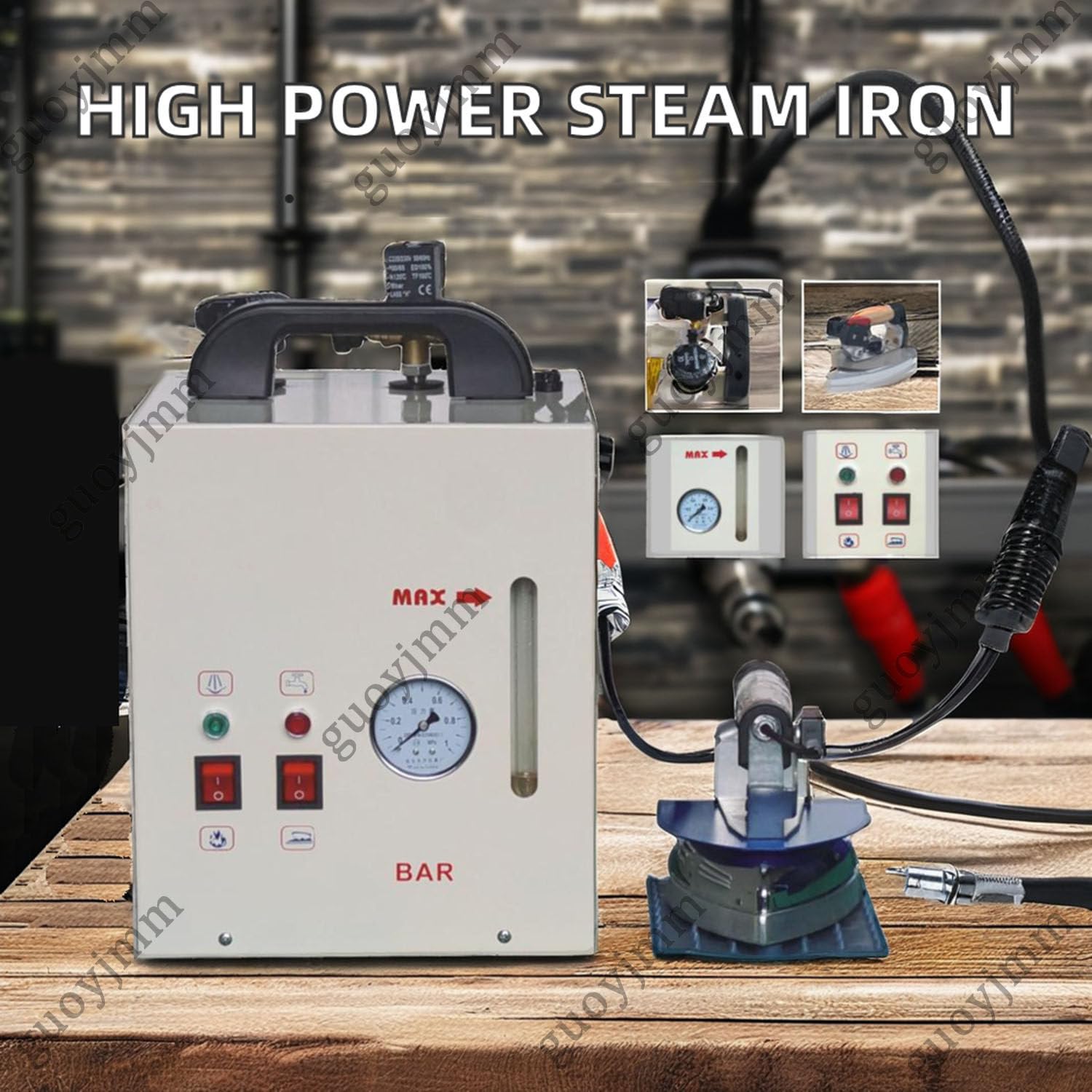 Centrale Vapeur Industrielle, Fer à Vapeur électrique 1600 W, Chaudière 900 W, Défroisseur Vapeur 4 L pour Vêtements, pour Magasins de Vêtements, Pressings, Blanchisseries