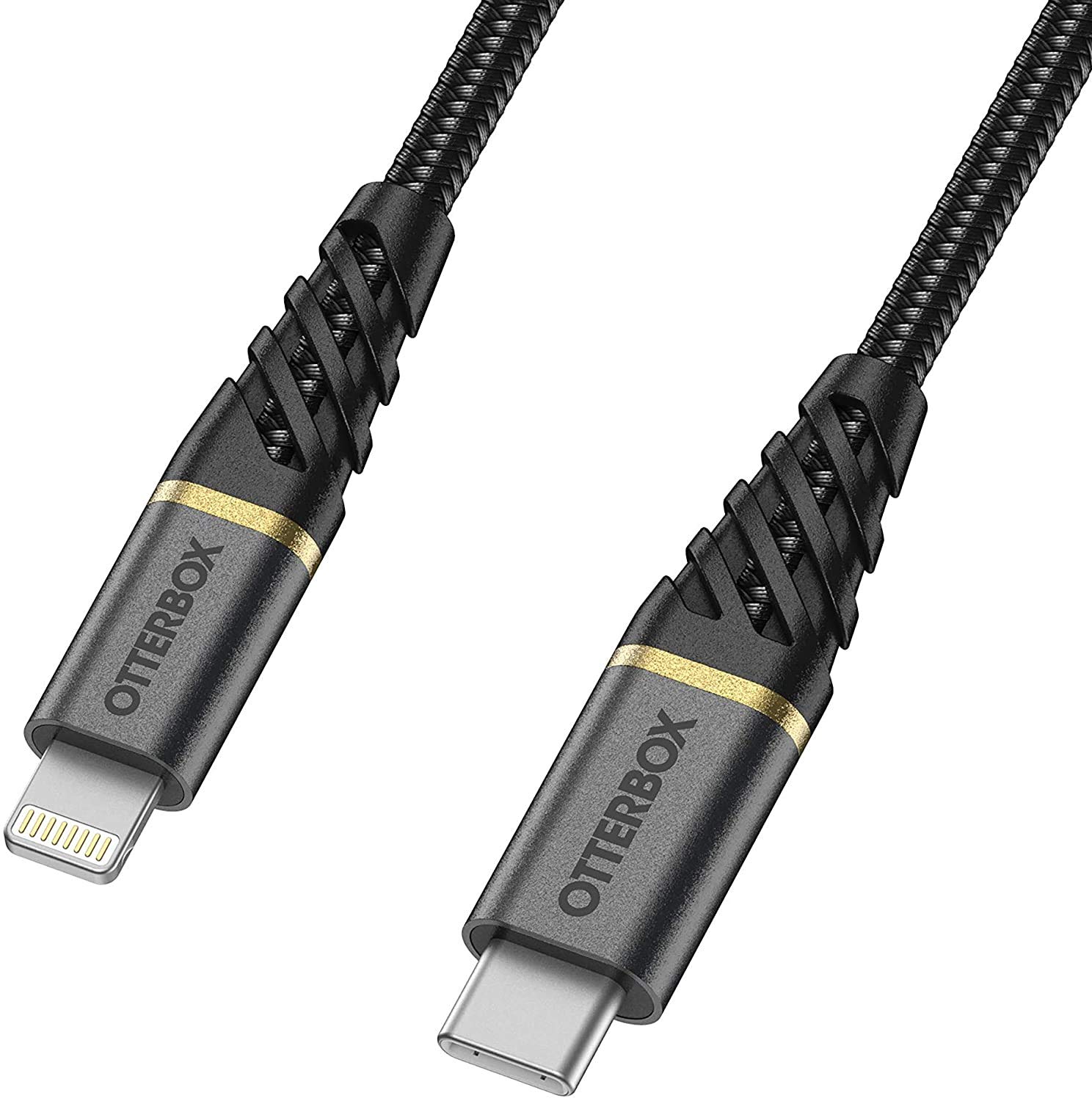 OtterBox cavo USB-C a Lightning, di ricarica Fast Charging Premium intrecciato e ultra resistente per iPhone e iPad, MFi, ultra robusto, testato per pieghe e flessibilità, 1M, Nero