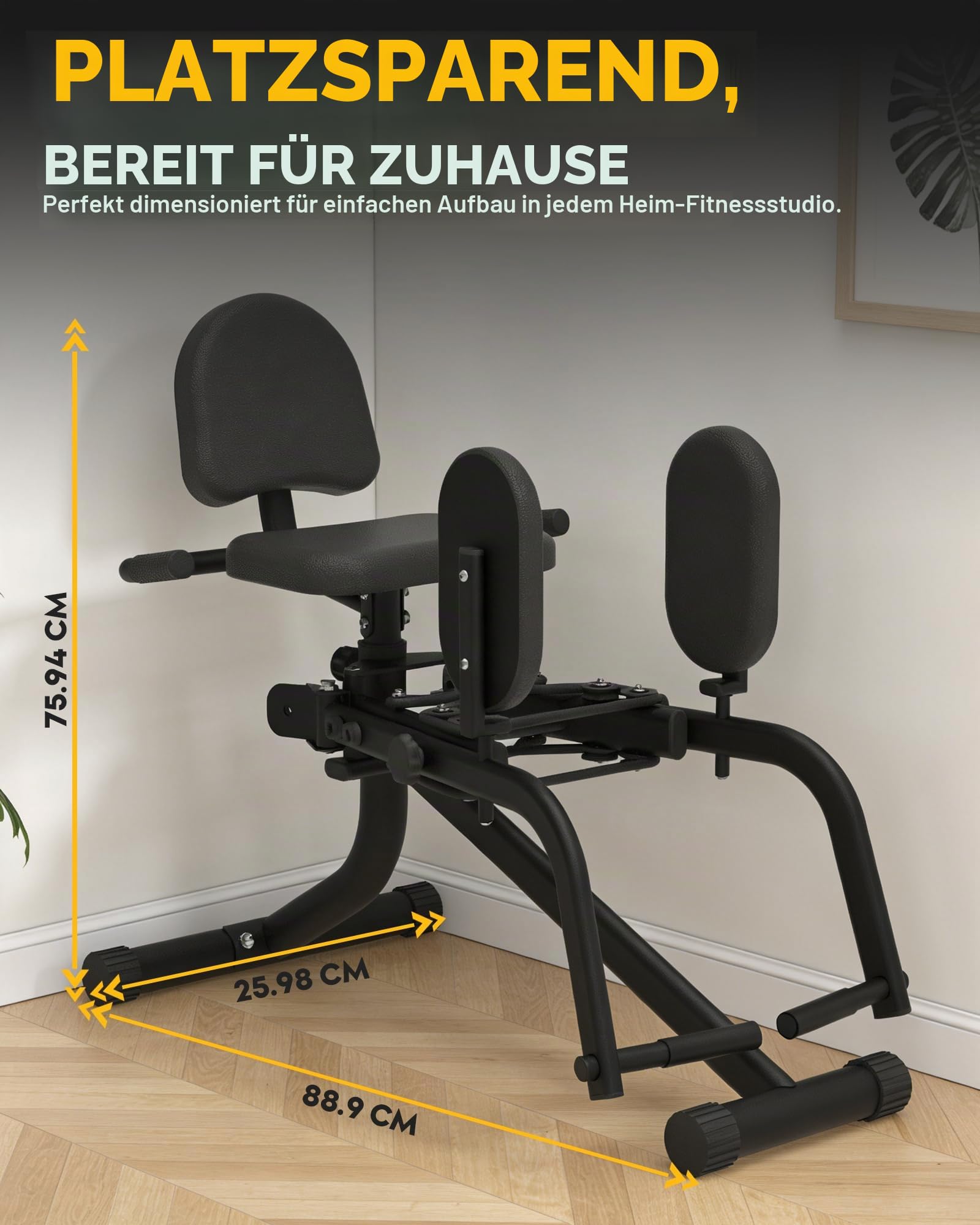 GuuG Po Trainer für Zuhause Abduktoren- und Adduktorengerät | Gesäßtrainer mit variablem Widerstand für Abduktoren und Adduktoren, Po- und Beintraining, 360° drehbare Komfort-Beinpolster