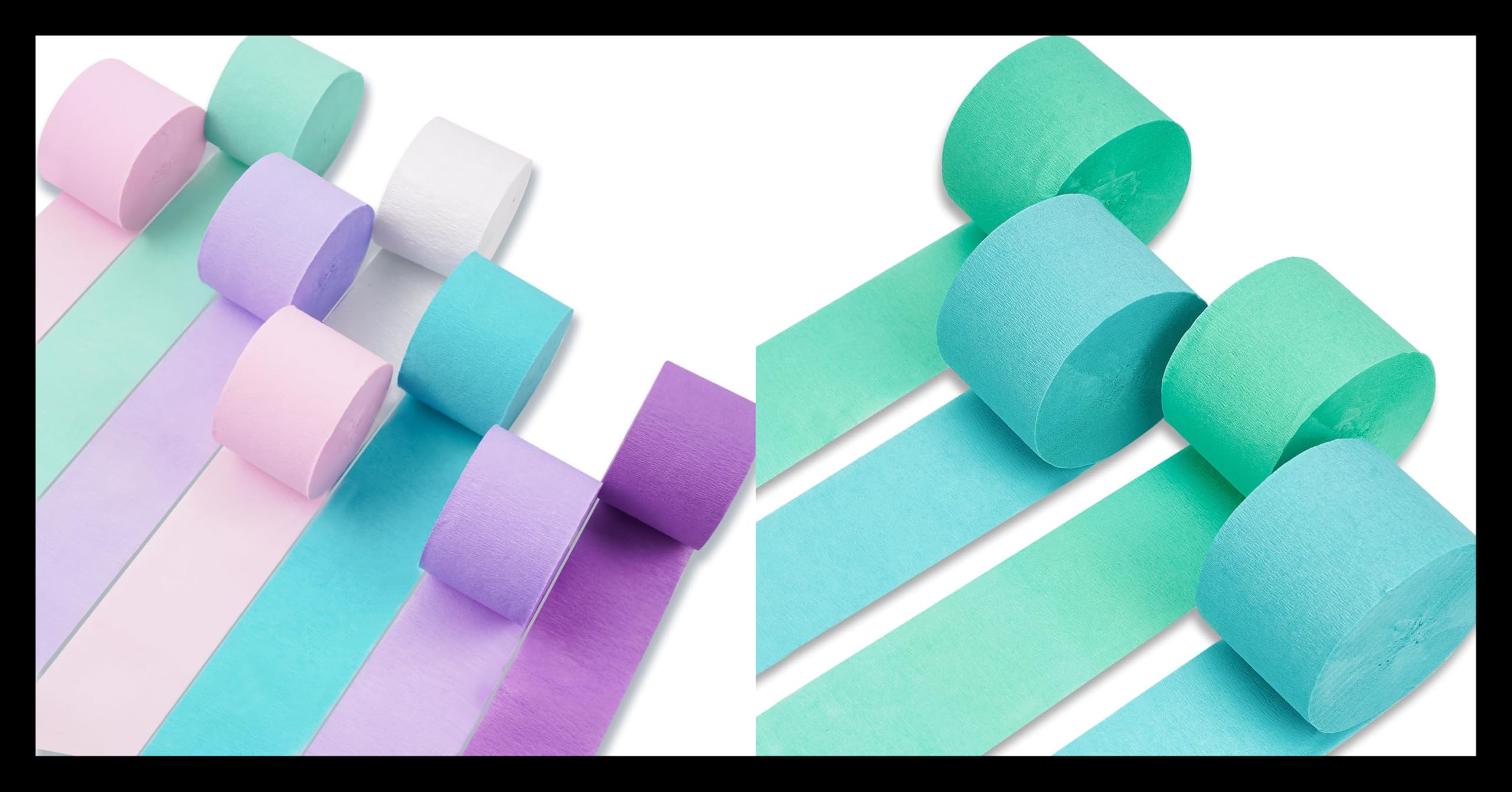 PartyWoo Crepe Paper Streamers 8 Rolls 656ft and PartyWoo Crepe Paper Streamers 4 Rolls 328ft