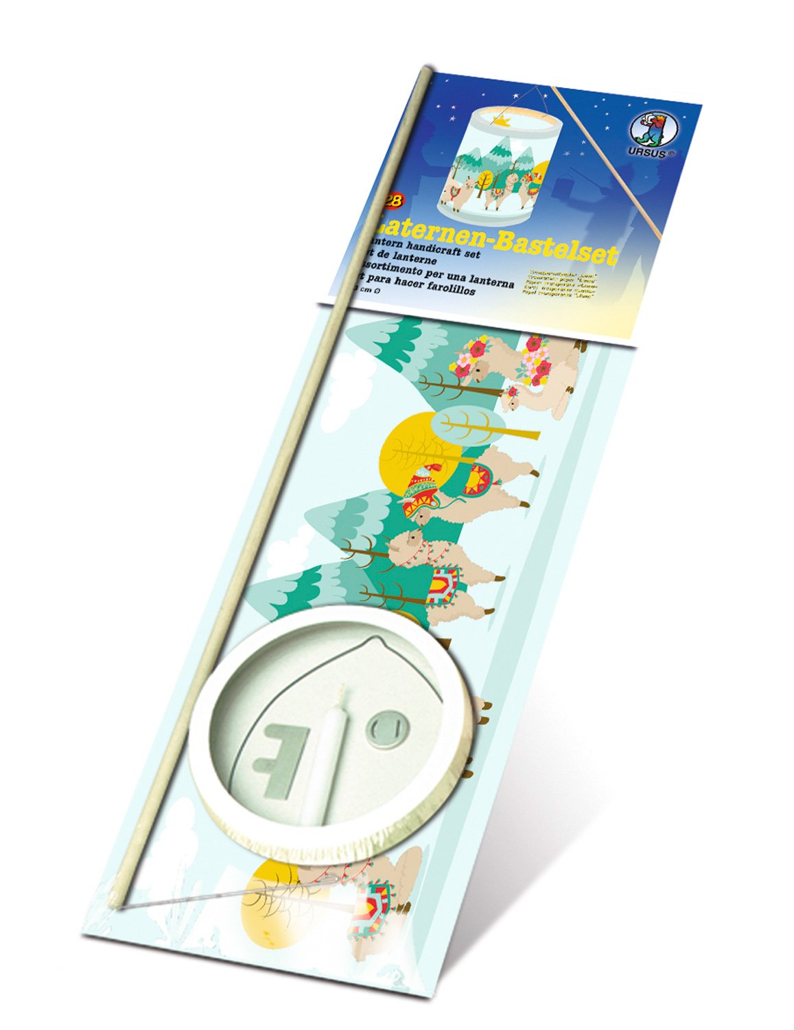 Ursus 7420000 Lanterns Craft Set, Llama, Approx. 20 x 15.3 cm, Made of Tracing Paper, Set for Creating Homemade Lanterns, Ideal for Lantern Running