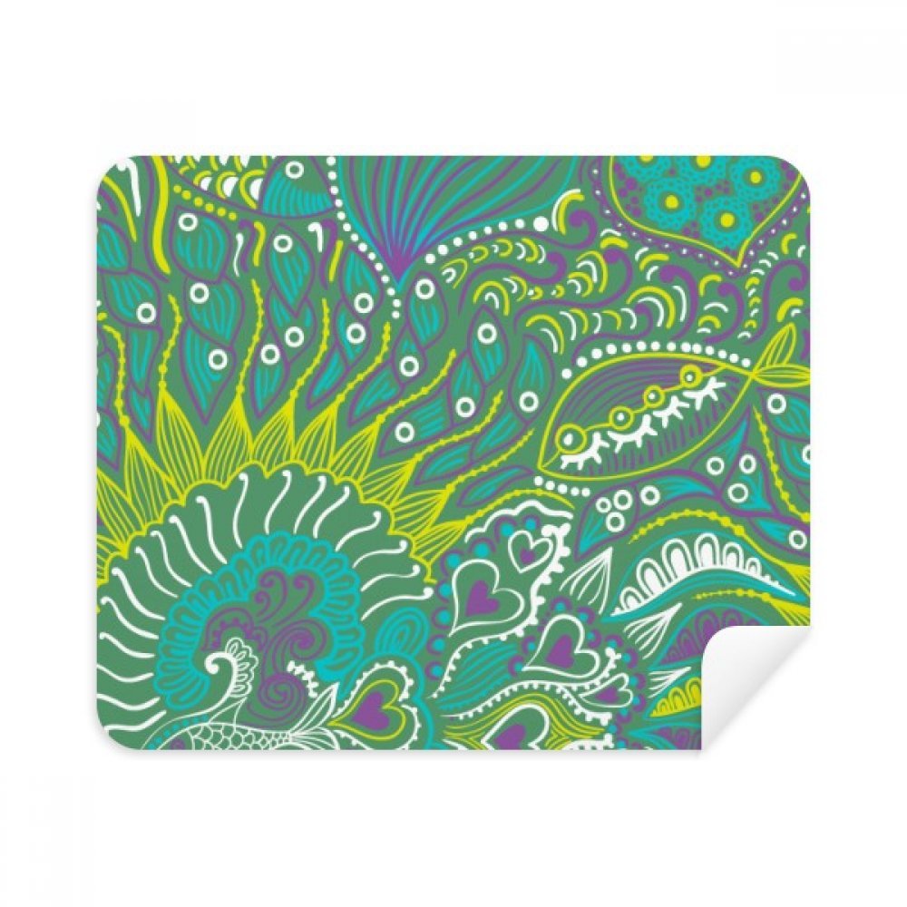 Line Drawing Green Fishes Cleaning Cloth Screen Cleaner 2pcs Suede Fabric