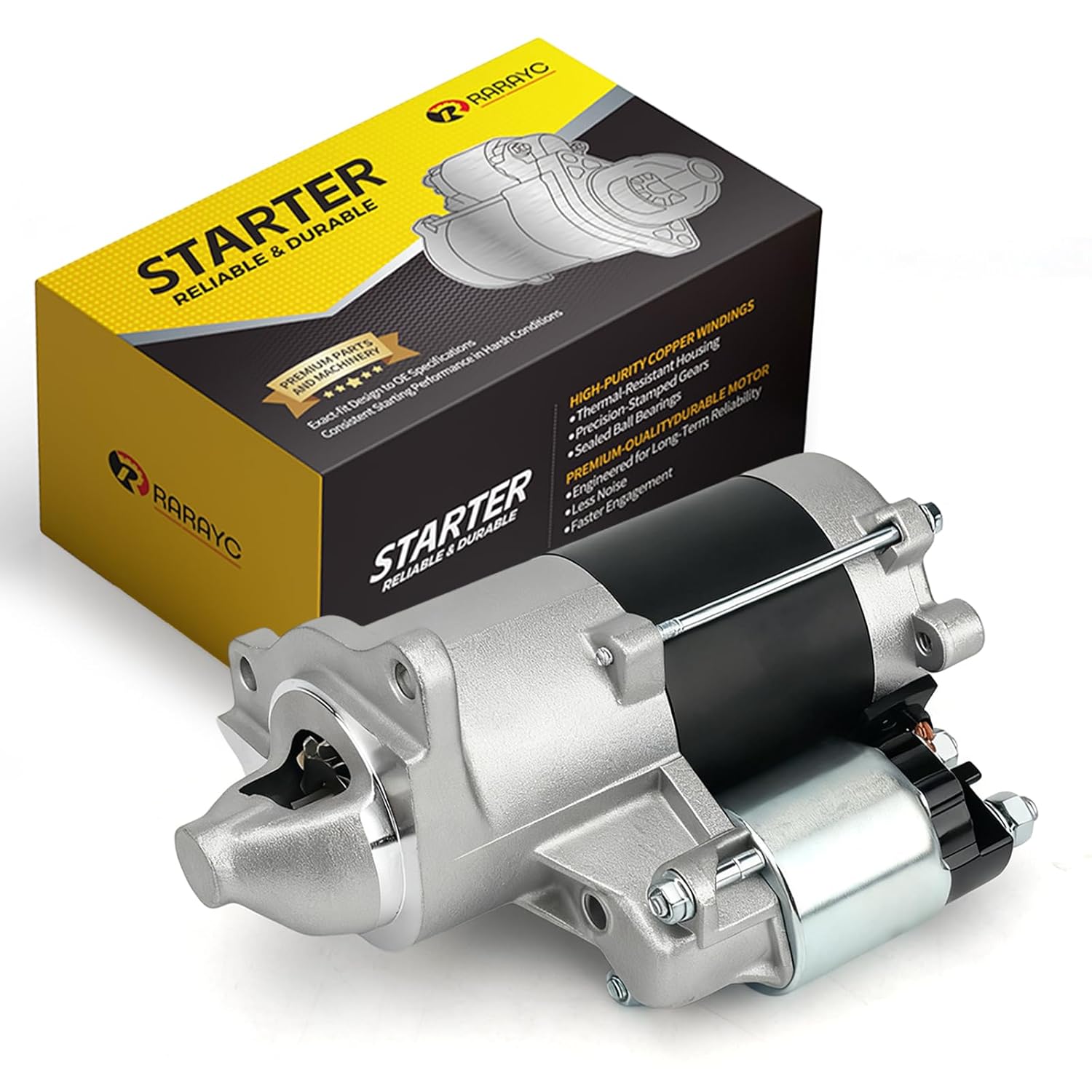 Starter Compatible with Kubota RTV400 UTV ATV w/ 16 HP Engine Replacement # SND0722 E7179-70130 E717970130 428000-9400 4280009400 410-52321 41052321 22B-70501-00 10706 22B-70501-00