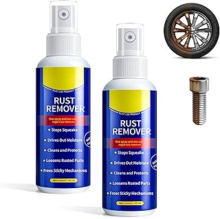 2Pcs Rust Remover Spray, Multipurpose Rust Stain Remover,Rust Remover for Metal,Anti-Rust Lubricant Spray For Vehicles, Tools, Chains