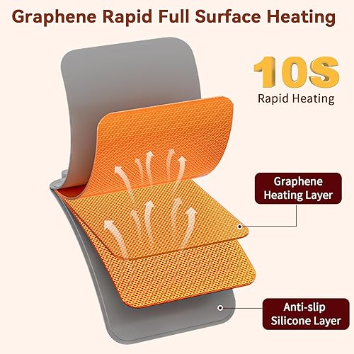 Miniatura 2 de Tapete de calentamiento de alimentos de grafeno mejorado para encimera, calefacción de superficie completa, bandeja de calentamiento eléctrica