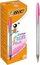 BIC Cristal Fun bolígrafos Punta Ancha (1,6 mm) – Rosa, Caja de 20 unidades