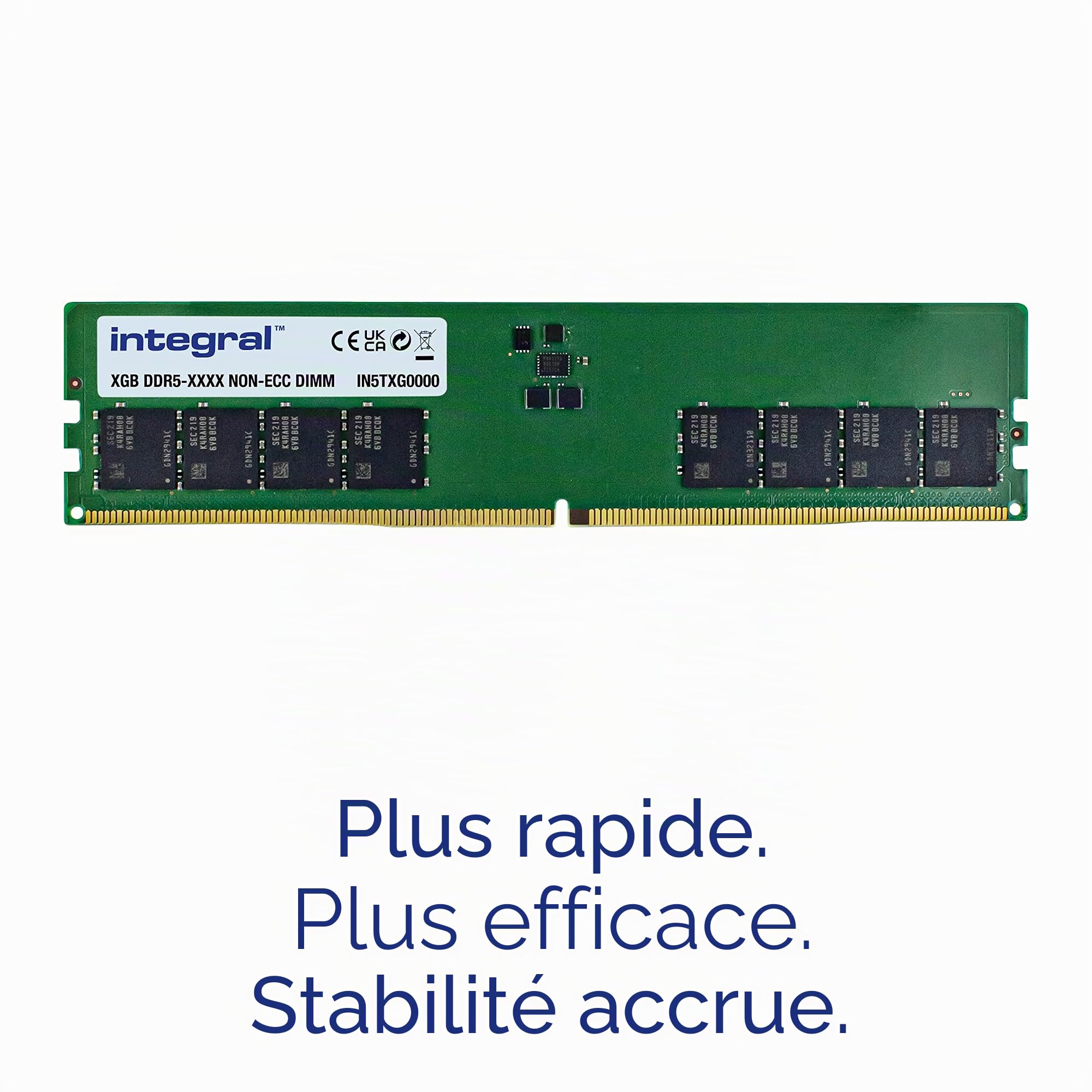 Integral 16GB Kit (2x8GB) DDR5 RAM 4800MHz DIMM Module de mémoire PC de Bureau