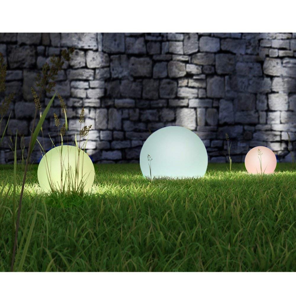 Green Blue GB165 4 x zewnętrzna lampa solarna, kula solarna LED, kula świetlna, oświetlenie ogrodowe, różne kolory świecenia (kolor 4 sztuki – 25 cm)