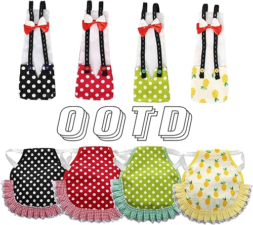 Vista 15 de MANON ROSA Pañales de pollo, gallinas bantam, juego de 6 piezas reutilizables con corbatín, pañales para aves de corral, lavables, impermeables