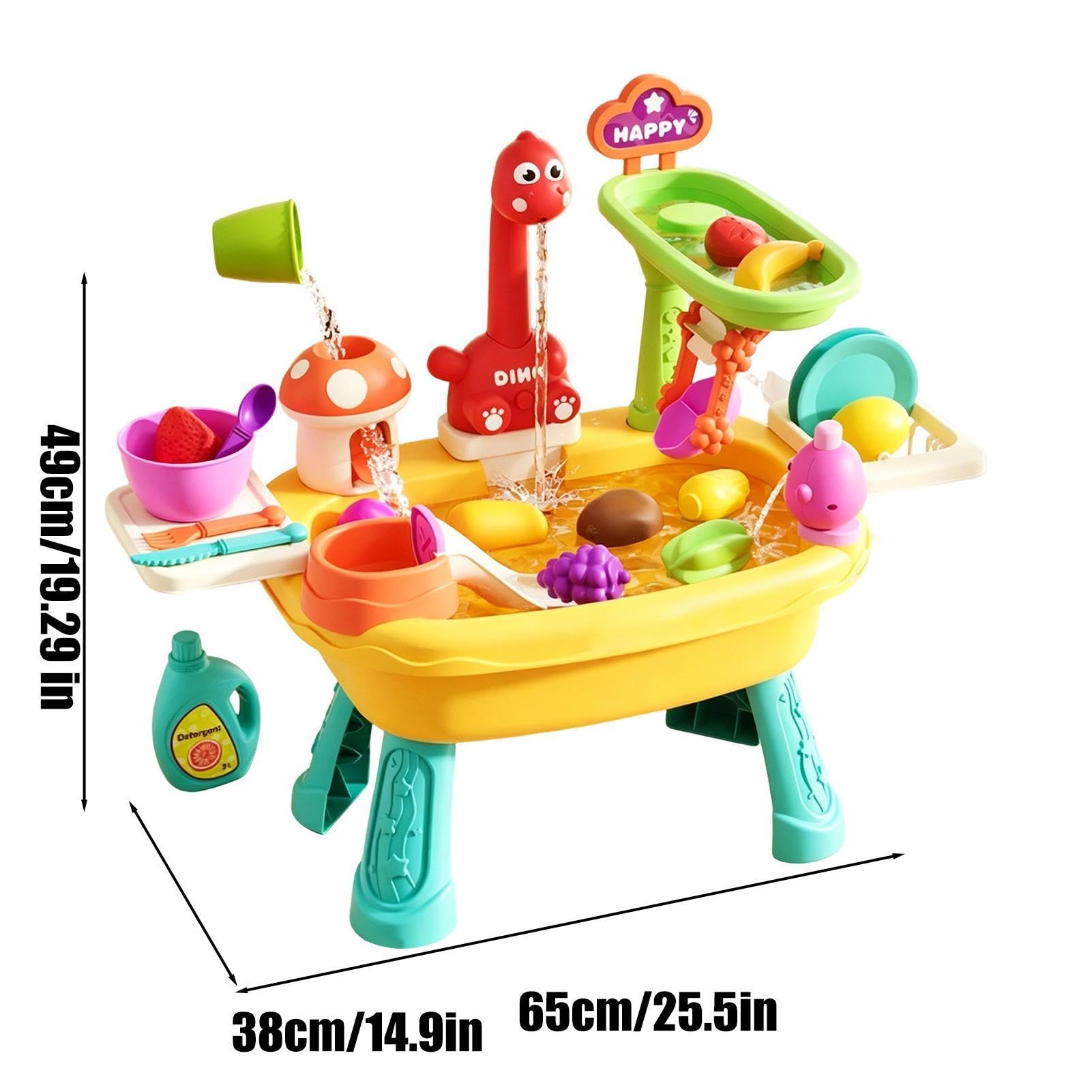 Générique Stół na wodę, uroczy kran z dinozaurem, na letnią kolację, sensoryczna aktywność z płynącą wodą | Dla chłopców i dziewcząt Plaża Ogród Basen Gry fabularne