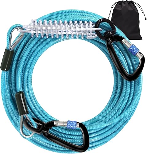 Miniatura 8 de Snagle Paw Cable de amarre resistente para patio, 50 pies-1000 libras, resistencia a la rotura, gancho giratorio bloqueable y resorte, cadena de