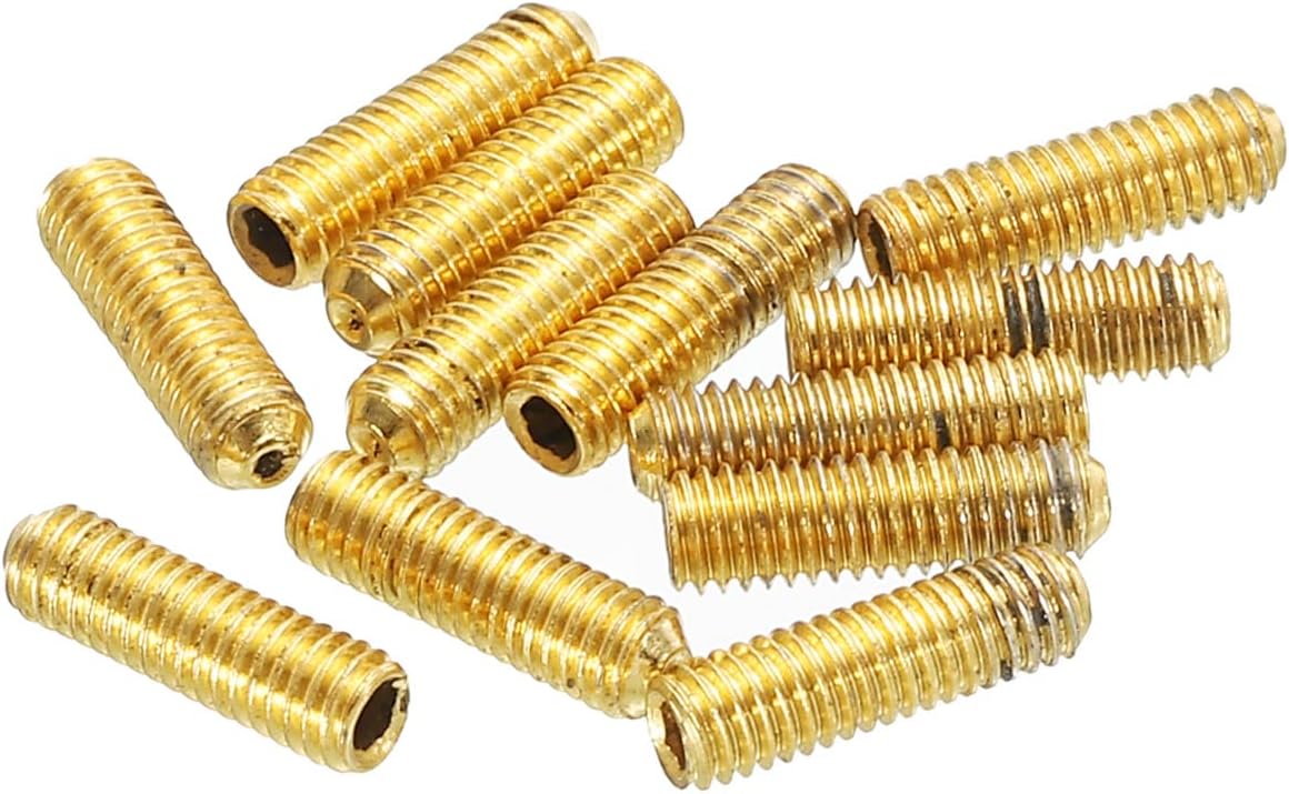 MECCANIXITY Guitar Bridge Saddle Height Adjustment Screws Metric M3x10 Gold for