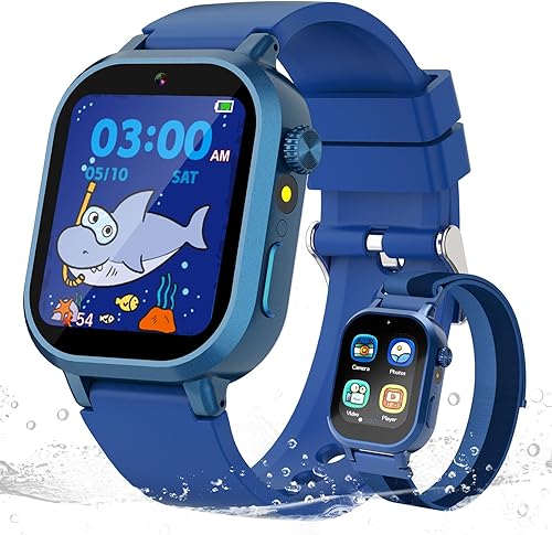 Miniatura 12 de Reloj inteligente impermeable para niños, regalo para niñas, edad 3-12 años, con 39 juegos, pantalla táctil HD, reproductor de música, cámara de
