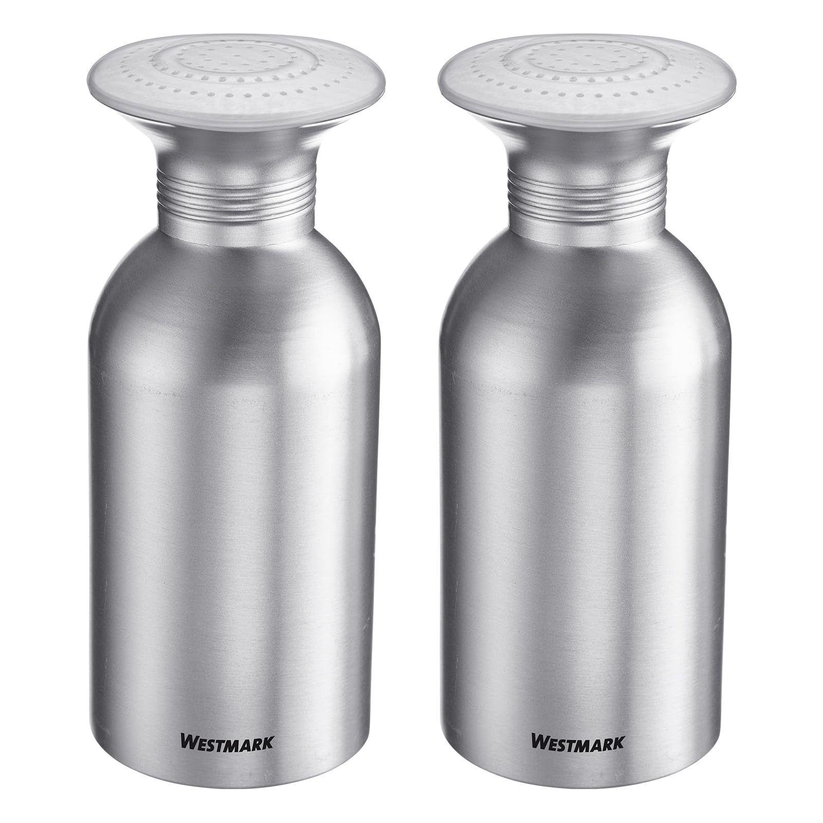 Westmark 2 Omega Gastro Salt Shakers - Practical Spice Shaker for Catering and Commercial Kitchen, Also Suitable for Sugar, Salt Jar with Lid - Stainless Steel, 650 ml